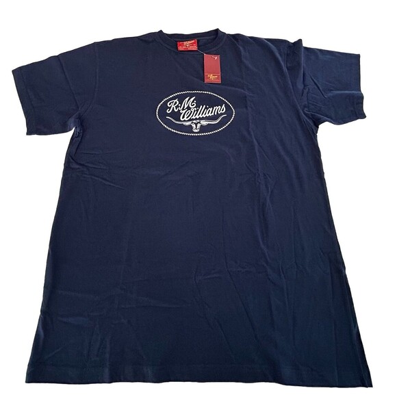 R.M. Williams Australia Bush  Outfitter Men's Navy Blue T-Shirt SIZE XXL NWT - Picture 1 of 5